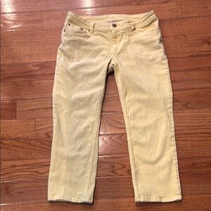Lilly Pulitzer Yellow crop Denim Jeans size 4